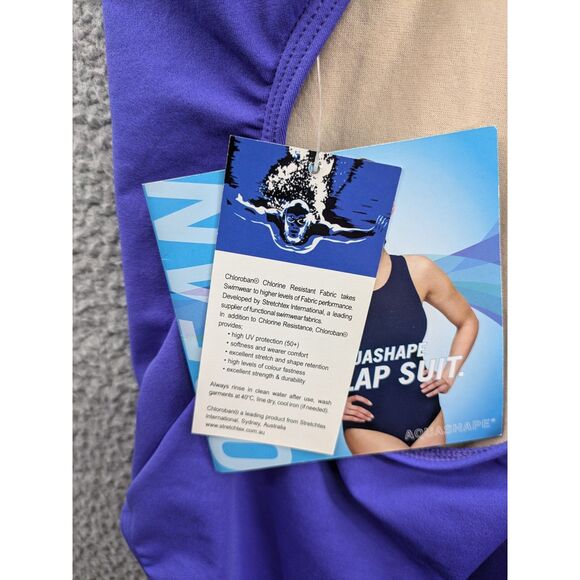 NWT Dolfin Ocean Aquashape Moderate One Piece Lap Swim Suit Purple sz 32/6 - Picture 8 of 11